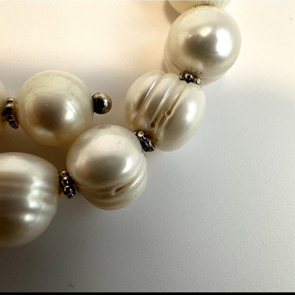 Sterling silver fresh water  pearl wrap bracelet - Picture 4 of 8
